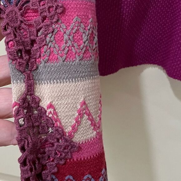 FREE PEOPLE Kombucha Cuff Thermal Top Boysenberry Fuchsia Women’s Size Medium - Picture 4 of 6